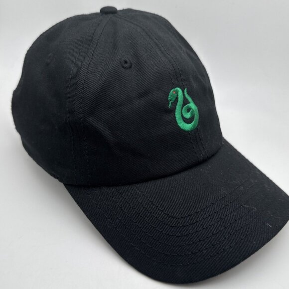 Harry Potter Slytherin Hat Strapback Black Green Snake Servant Logo Adult - Picture 2 of 5